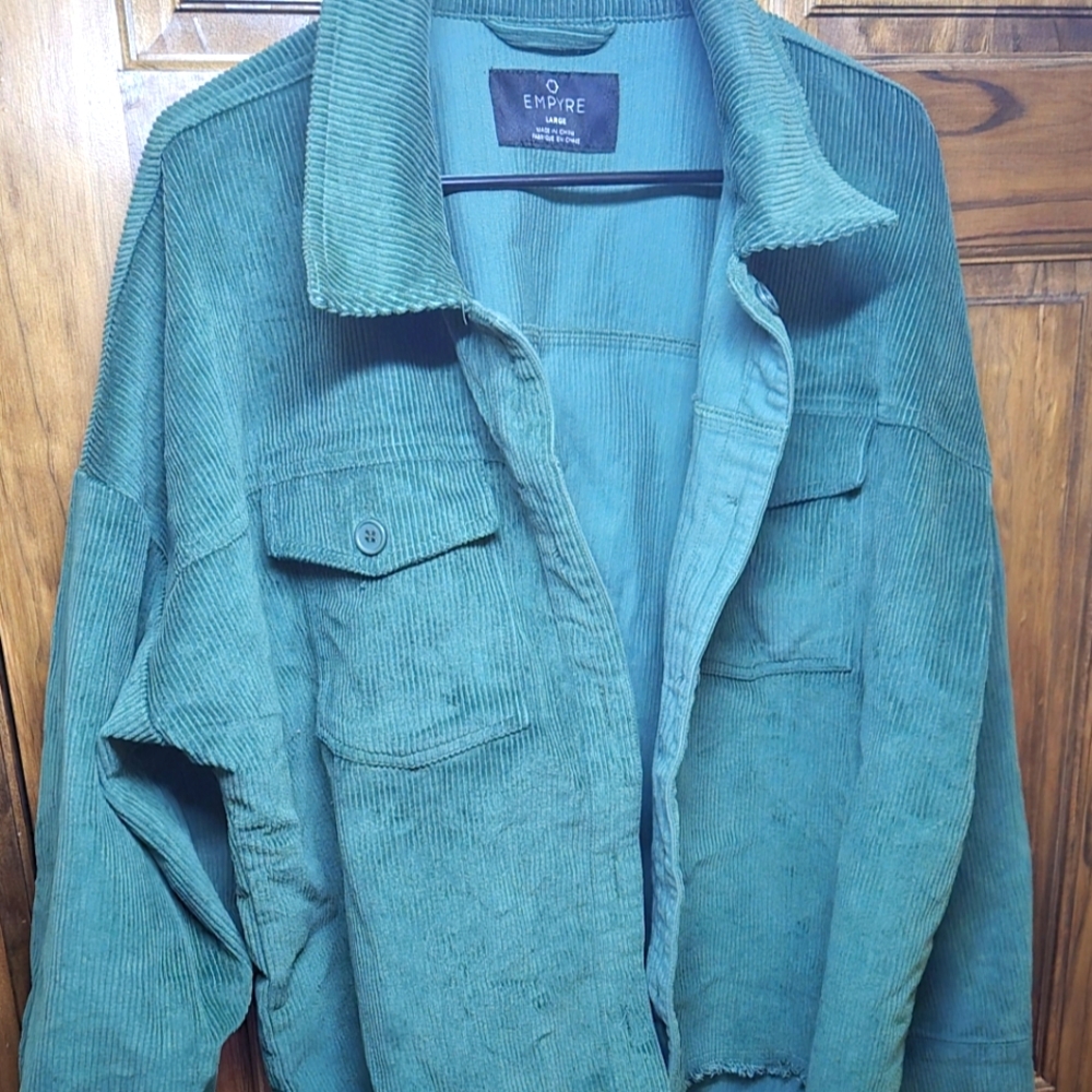 Empyre Aria Green Corduroy Shirt Jacket Size Large Unisex